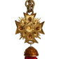 JAY FEINBERG- 1980s Red Rhinestone & Gold Link Necklace