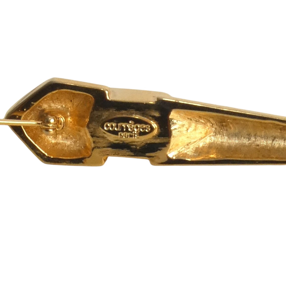 COURREGES- Gold Rhinestone Spike Brooch