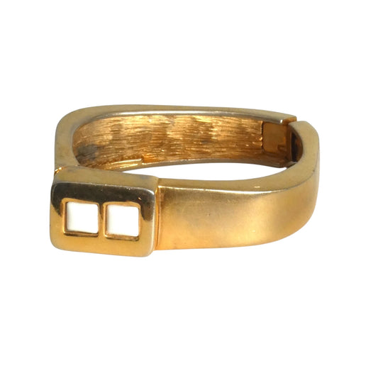 PIERRE CARDIN-1990s Gold Metal Clamper Bracelet