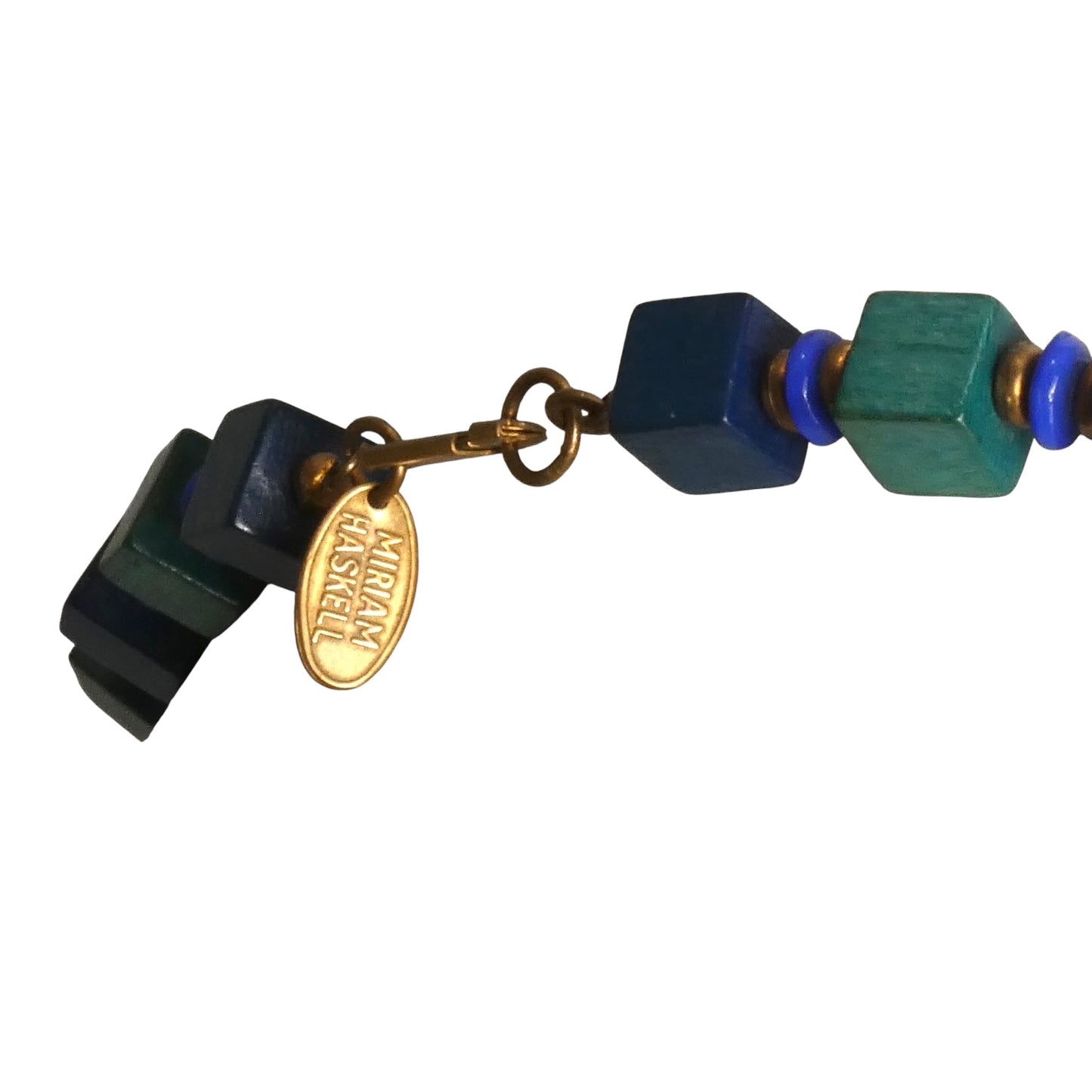 MIRIAM HASKELL- 1950s Multi Color Stone & Wood Necklace