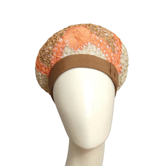 YVES SAINT LAURENT- 1960s Multi Color Ribbon Toque