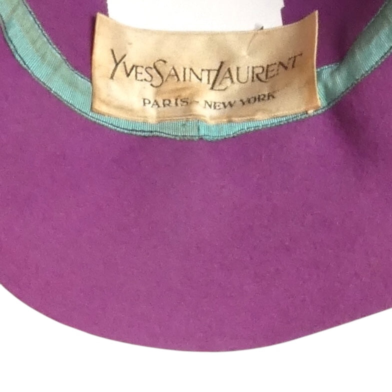 YVES SAINT LAURENT- 1973 Lavender Wool Felt Hat