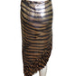 PACO RABANNE- NWT 2023 Black & Gold Metal Mesh Wrap Skirt, Size 2