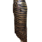 PACO RABANNE- NWT 2023 Black & Gold Metal Mesh Wrap Skirt, Size 2