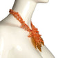 MARY MCFADDEN- 1980s Coral & Gold Leaf Necklace