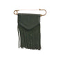 YVES SAINT LAURENT- 1970s Green Leather & Suede Fringe Skirt Pin