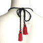 1970s Red & Black Rope Penant Necklace