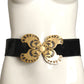 YVES SAINT LAURENT- 1970 Black & Gold Butterfly Belt, Waist-31"