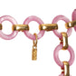 YVES SAINT LAURENT- c.1968 Pink Lucite Chain Belt