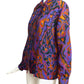 Yves Saint Laurent- 1970s Multi Color Wool Blouse, Size 8