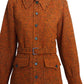 YVES SAINT LAURENT- 1970s 3pc Orange Tweed Skirt/Pant Suit, Size 12