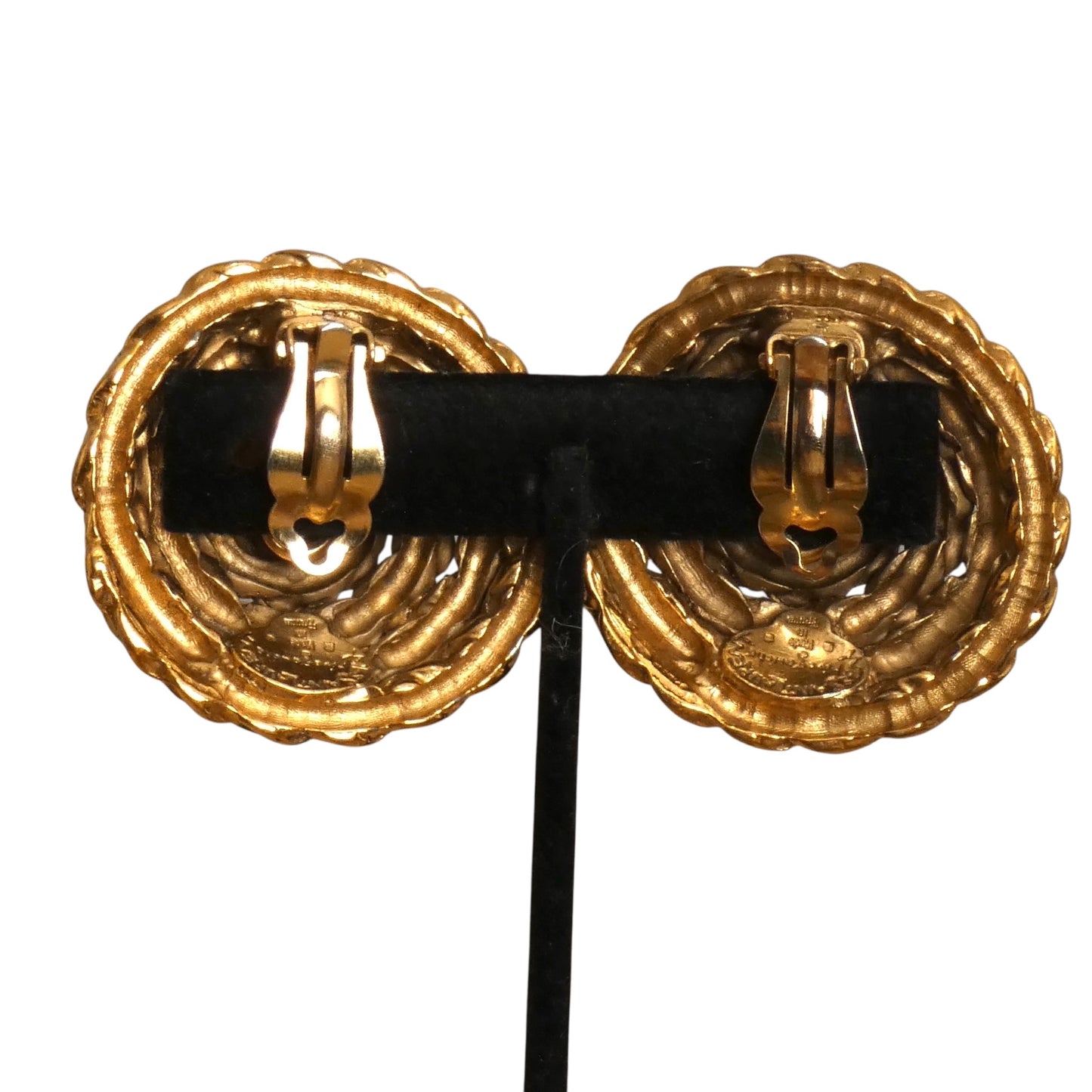 YVES SAINT LAURENT- 1990s Gold Coil Button Earrings