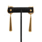 YVES SAINT LAURENT-1990s Black Enamel & Gold Teardrop Earrings