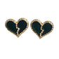 YVES SAINT LAURENT- 1980s Enamel & Rhinestone Heart Clip On Earrings