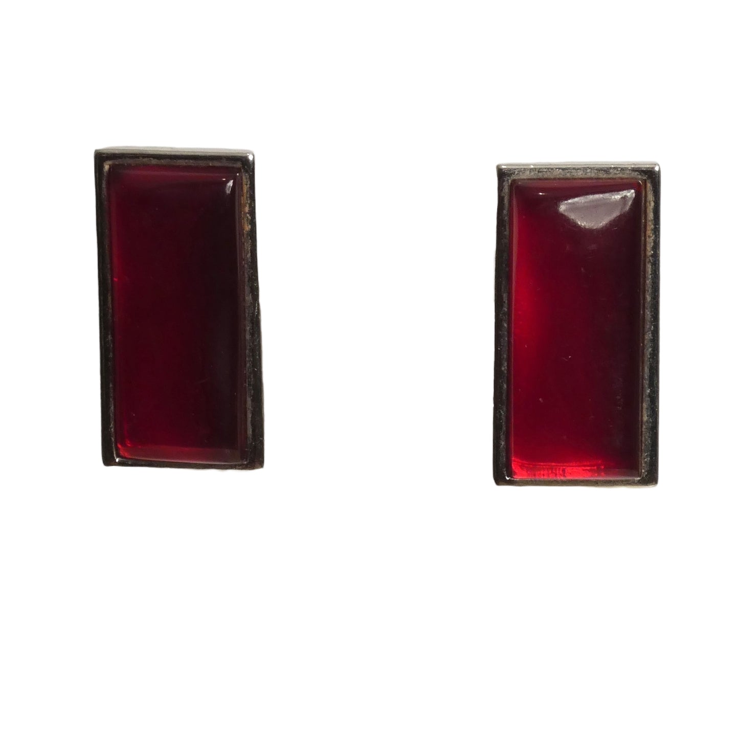 YVES SAINT LAURENT- 1980s Red Gripoix Pierced Earrings
