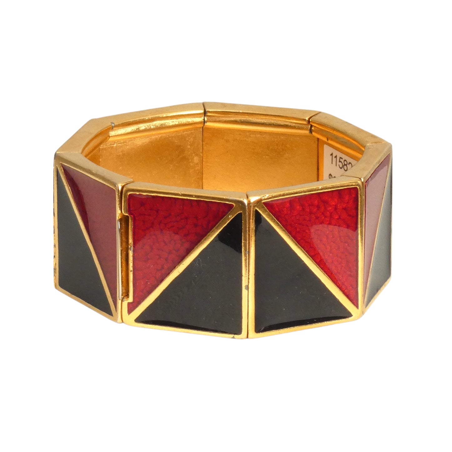 YVES SAINT LAURENT- 1980s Gold Plate & Enamel Bracelet