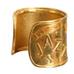YVES SAINT LAURENT- Gold Etched Metal "Jazz" Cuff