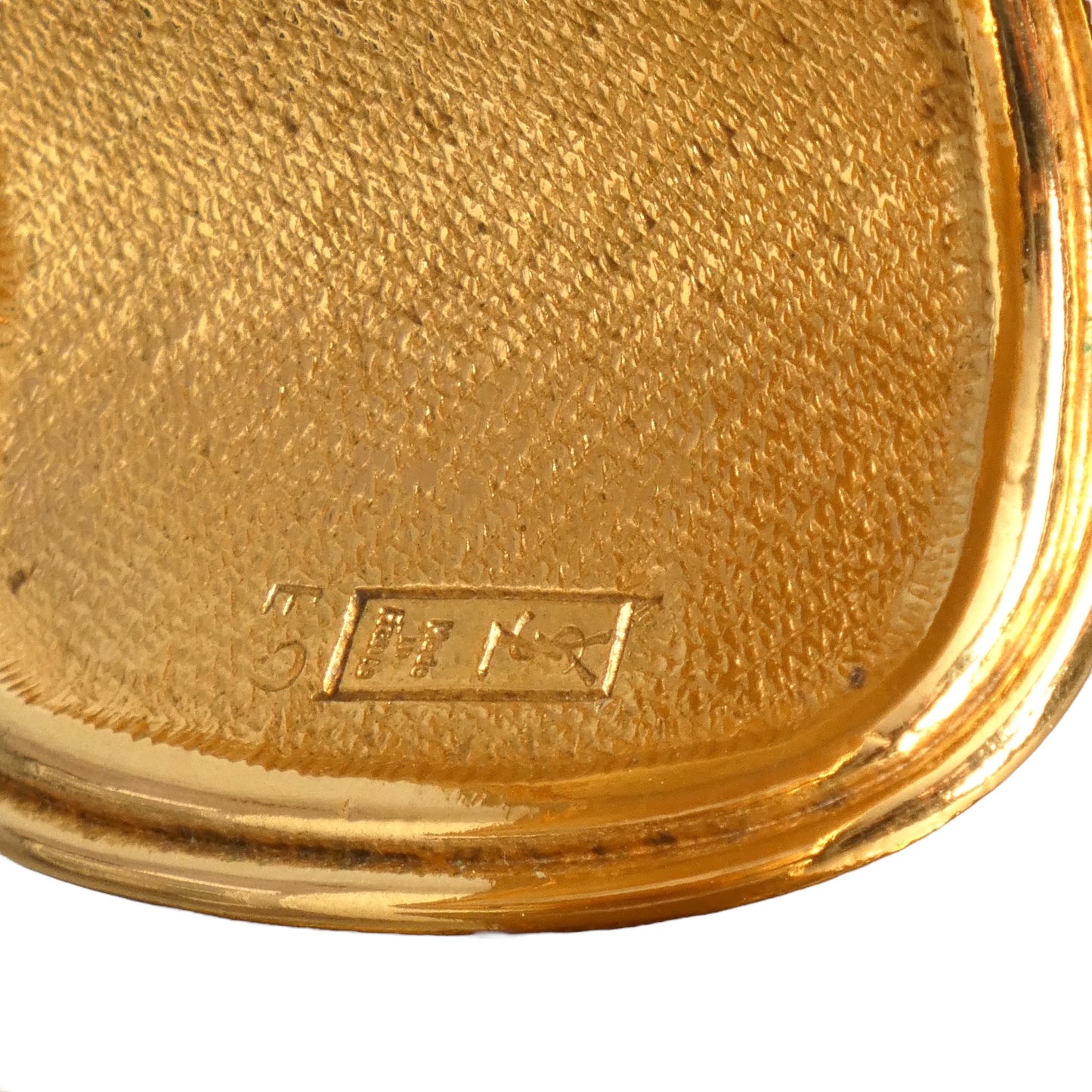 YVES SAINT LAURENT- Gold Etched Metal "Jazz" Cuff