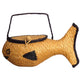 HARRY ROSENFELD- 1960s Black & Tan Straw Fish Purse