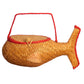 HARRY ROSENFELD- 1960s Red & Tan Straw Fish Purse