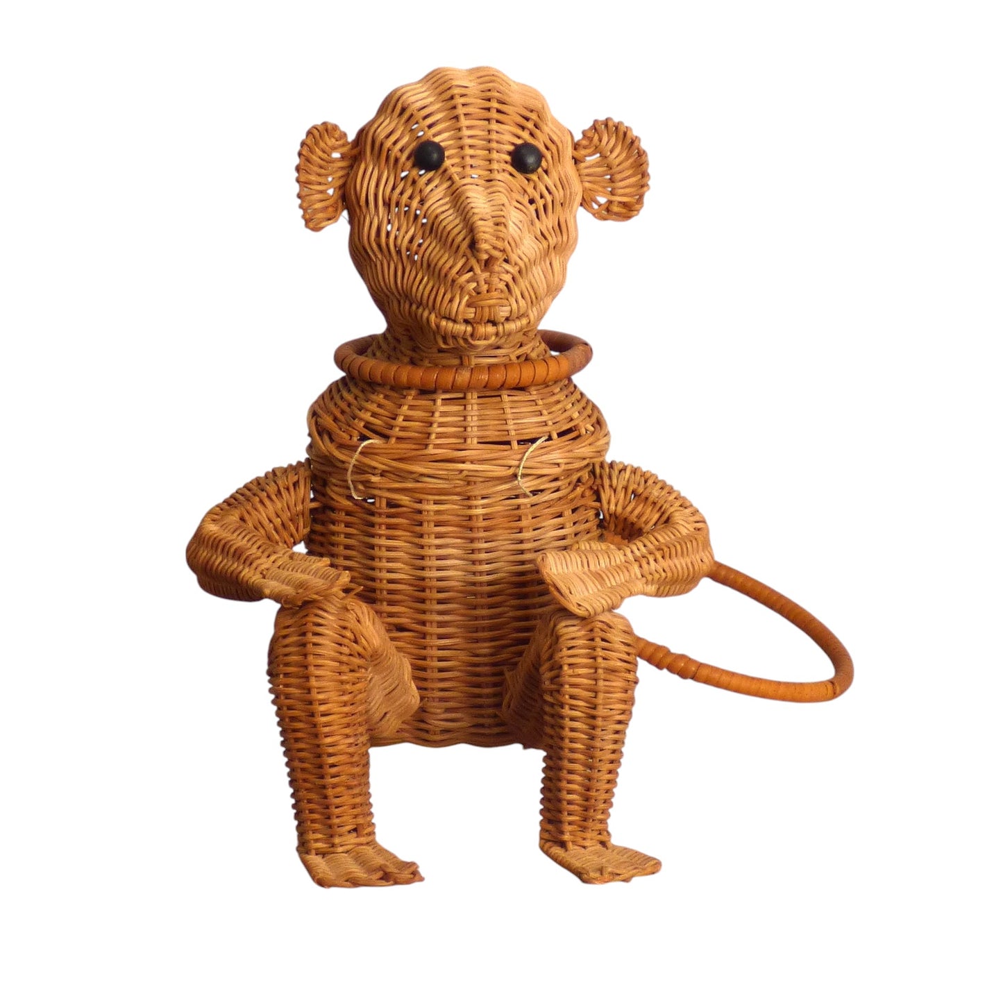 1950s Brown Straw Monkey Purse