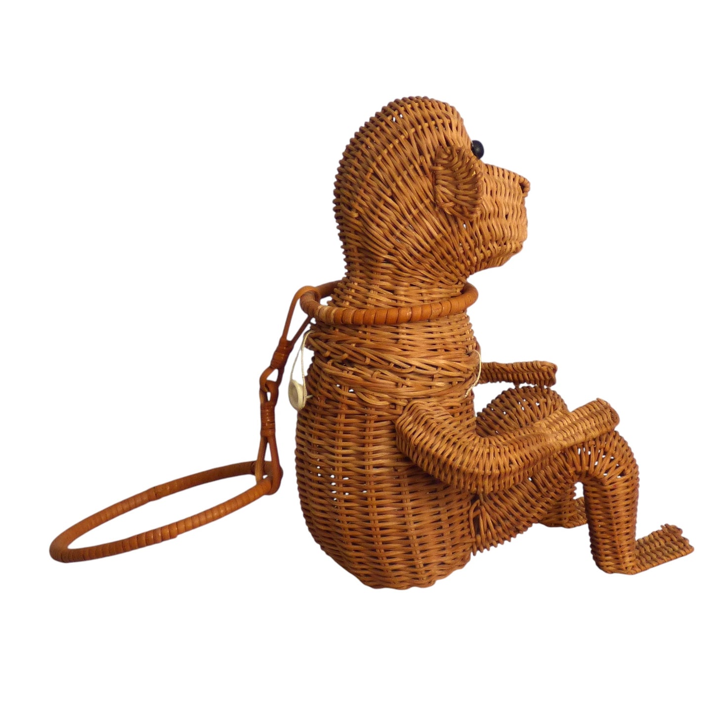 1950s Brown Straw Monkey Purse