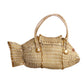 1960s Ivory & Gold Wicker Fish Purse