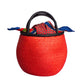 JANA- 1970s Red Straw & Cotton Bag