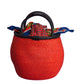 JANA- 1970s Red Straw & Cotton Bag