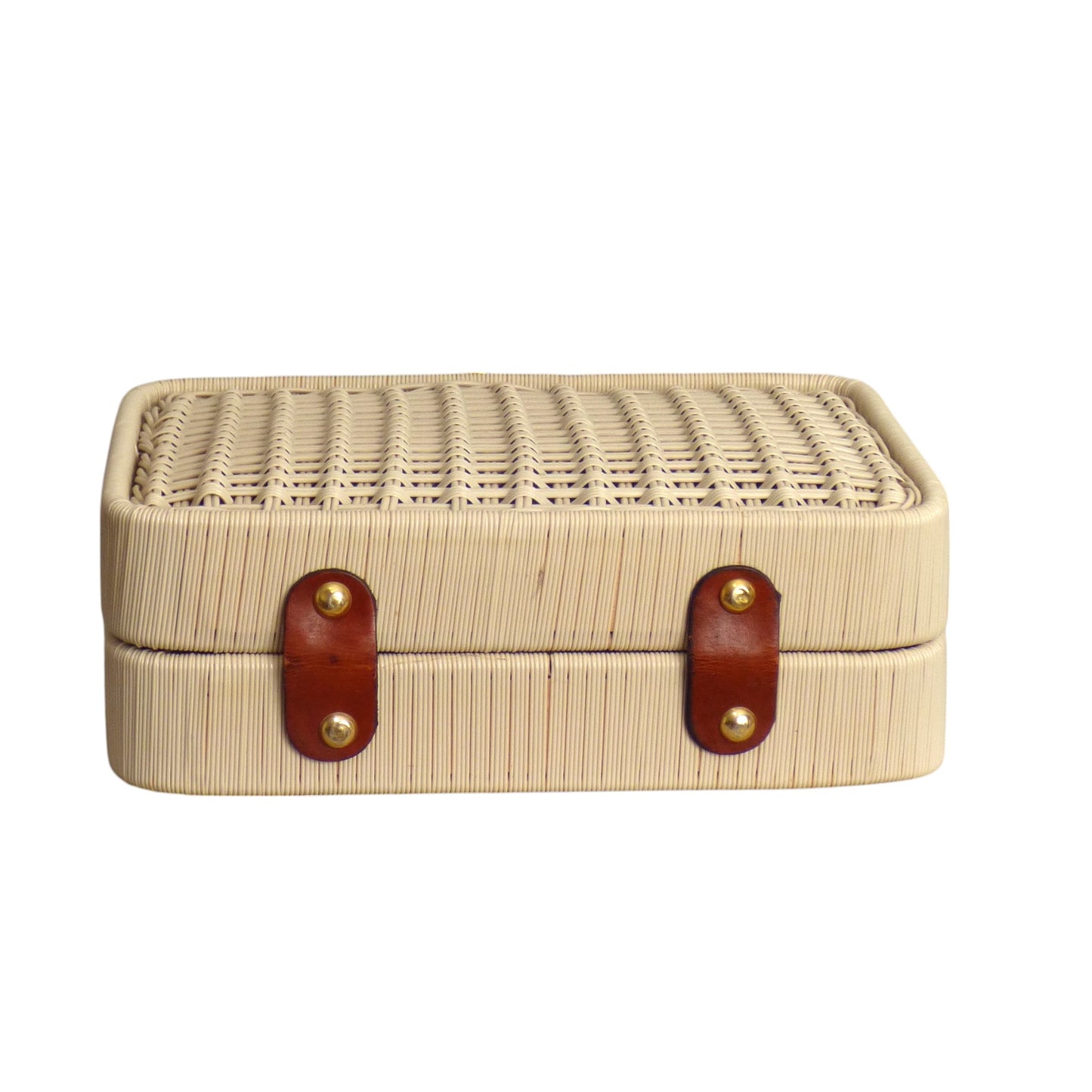 1960s Ivory Wicker Box Purse