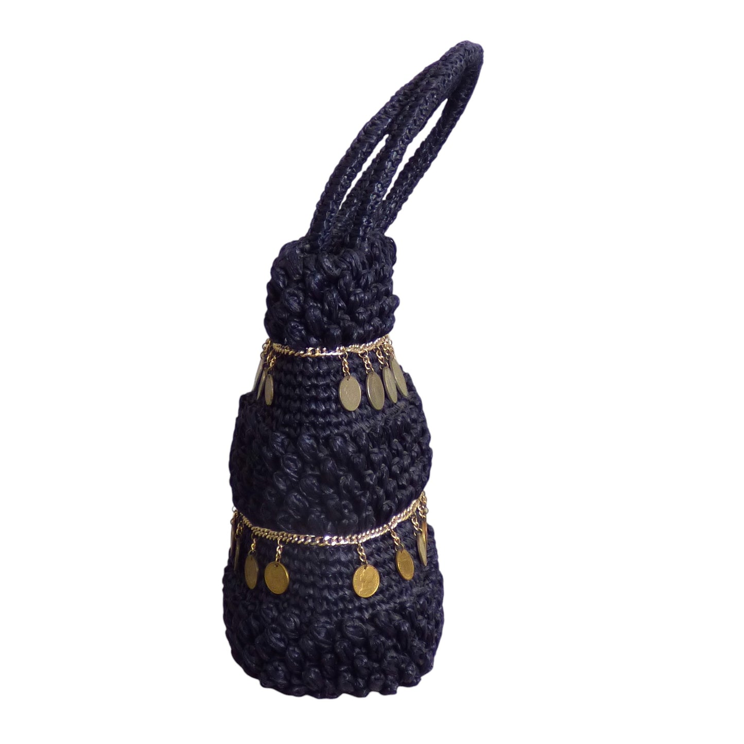 1960s Navy Raffia & Coin Purse