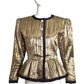 SAINT LAURENT- 1988 Black & Gold Metallic Stripe Jacket, Size 8