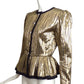 SAINT LAURENT- 1988 Black & Gold Metallic Stripe Jacket, Size 8