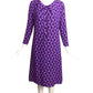 YVES SAINT LAURENT- 1970s Purple Print Silk Dress, Size 6