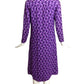 YVES SAINT LAURENT- 1970s Purple Print Silk Dress, Size 6