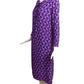 YVES SAINT LAURENT- 1970s Purple Print Silk Dress, Size 6