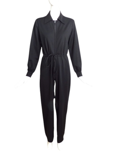 YVES SAINT LAURENT- 1970s Black Knit Jumpsuit, Size 10