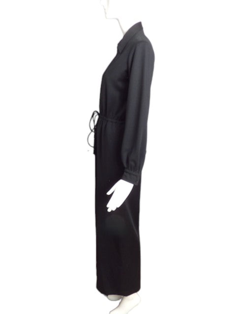 YVES SAINT LAURENT- 1970s Black Knit Jumpsuit, Size 10