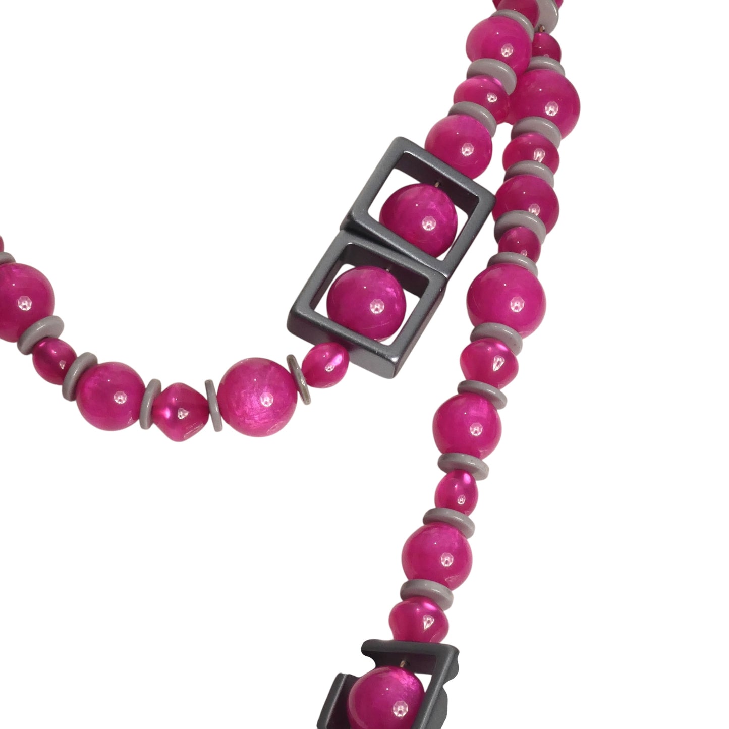 EMPORIO ARMANI- Pink & Grey Double Strand Necklace