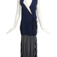 DION LEE- Navy & White Knit Evening Dress, Size 8