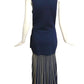 DION LEE- Navy & White Knit Evening Dress, Size 8