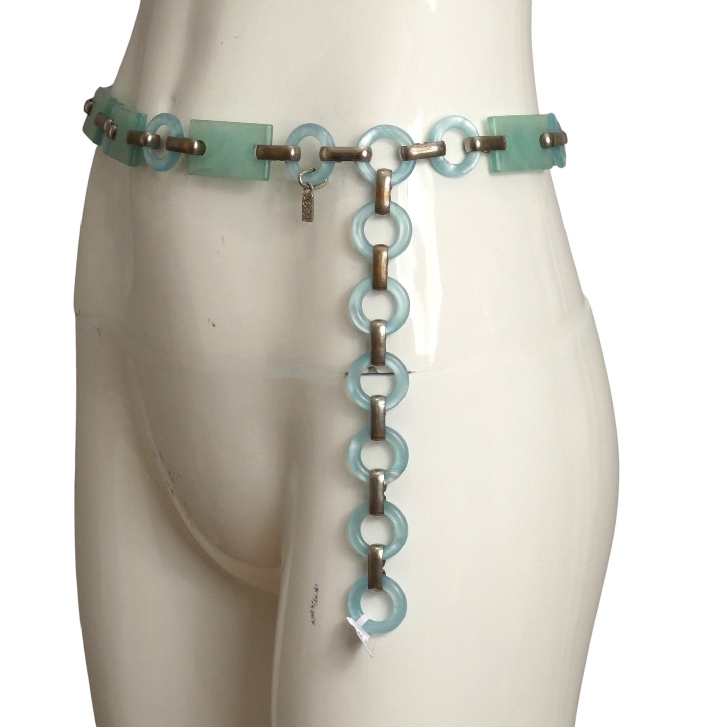 YVES SAINT LAURENT- 1960s Blue Lucite Chain Belt