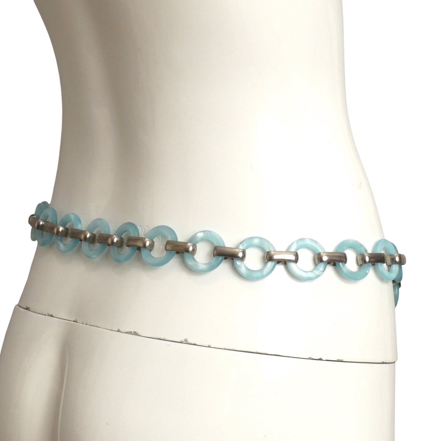 YVES SAINT LAURENT- c.1968  Blue Lucite Double Wrap Belt
