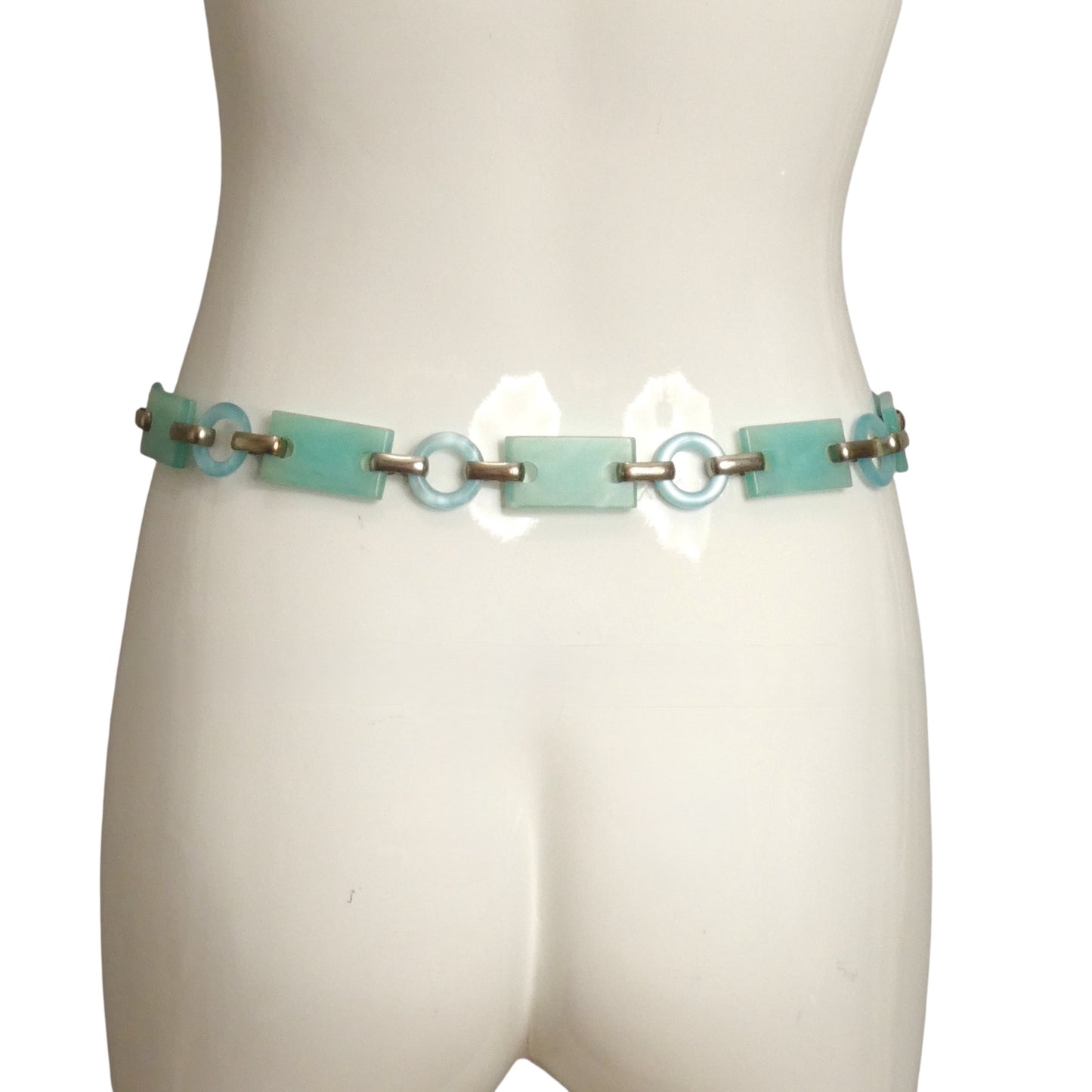 YVES SAINT LAURENT- 1960s Blue Lucite Chain Belt