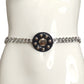 YVES SAINT LAURENT- 1980s Black Leather & Chain Belt
