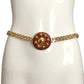 YVES SAINT LAURENT- 1973 Brown Leather & Chain Belt