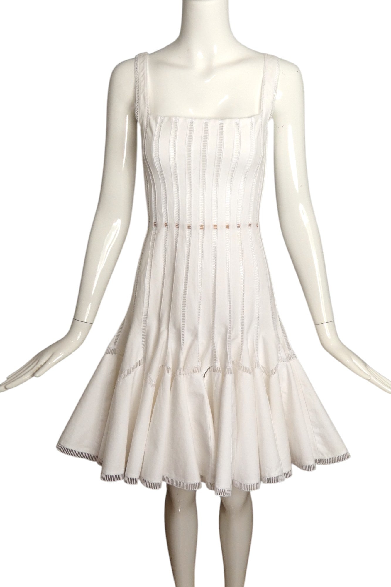 ALAIA- 2007 White Cotton Slip Dress, Size 2