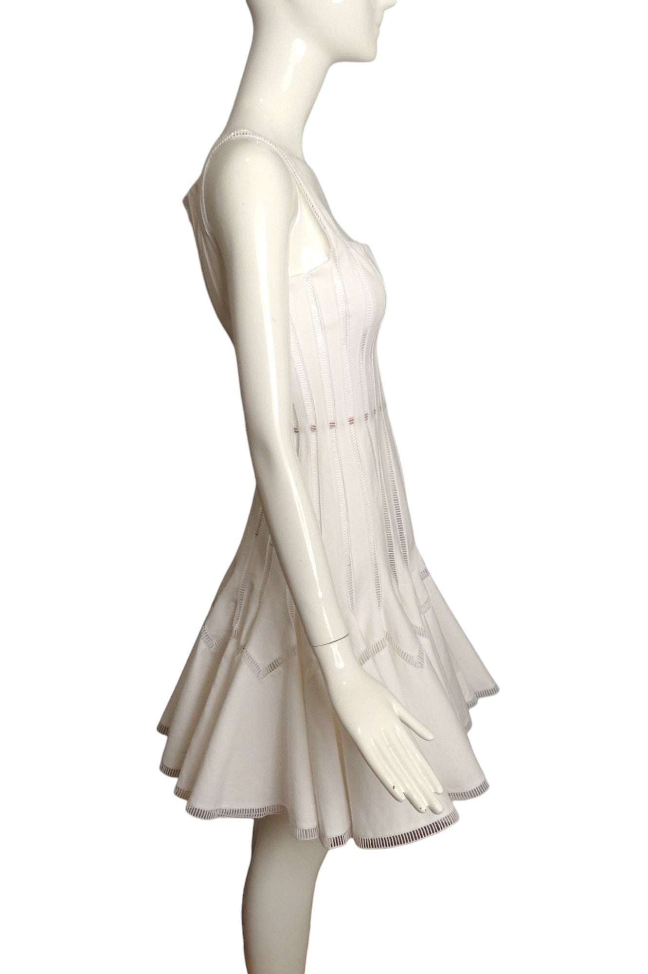 ALAIA- 2007 White Cotton Slip Dress, Size 2