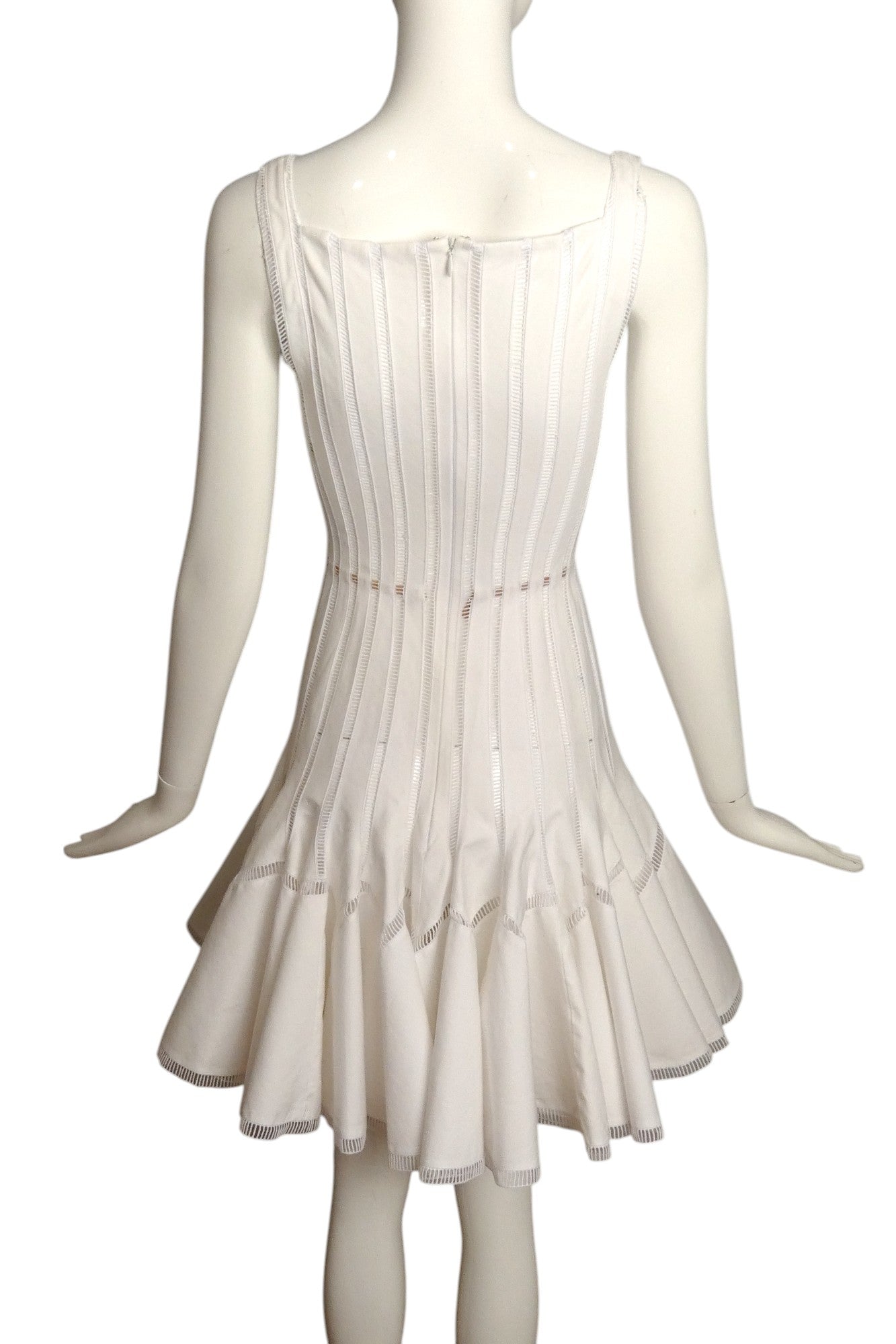 ALAIA- 2007 White Cotton Slip Dress, Size 2