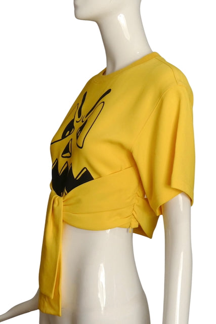 MOSCHINO COUTURE- NWT 2020 Yellow Jack-O-Lantern T-Shirt, Size 10